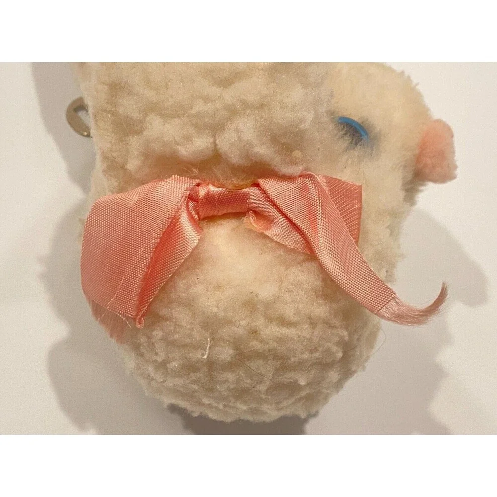 Vintage Sheep Lamb Musical Plush Wind-Up Stuffed Animal Cream Toys+ Made in USA